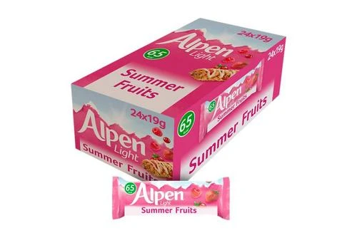 Alpen Light Cereal Bar Summer Fruits Single Pack Size: 24 X 19g 3 Alpen Light Cereal Bar Summer Fruits Single Pack Size: 24 X 19g