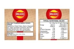 Walkers Baked Sea Salt Snack Crisps 37.5g Pack Size: 32 X 37.5g 10 Walkers Baked Sea Salt Snack Crisps 37.5g Pack Size: 32 X 37.5g -Snack Store 89584 4