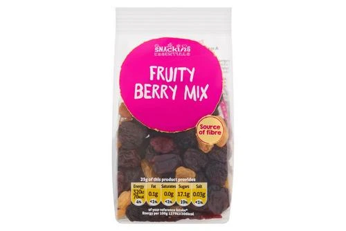Snacking Essentials Fruit Berry Mix Pack Size: 12 X 100g 3 Snacking Essentials Fruit Berry Mix Pack Size: 12 X 100g